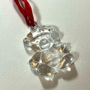Tiffany & Co Crystal Teddy Bear Christmas Ornament RARE